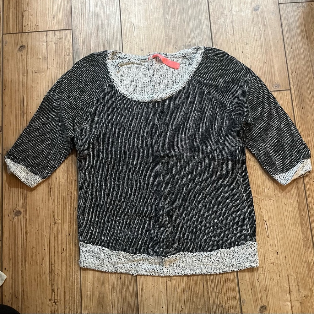 Women's Black and Cream Sweater